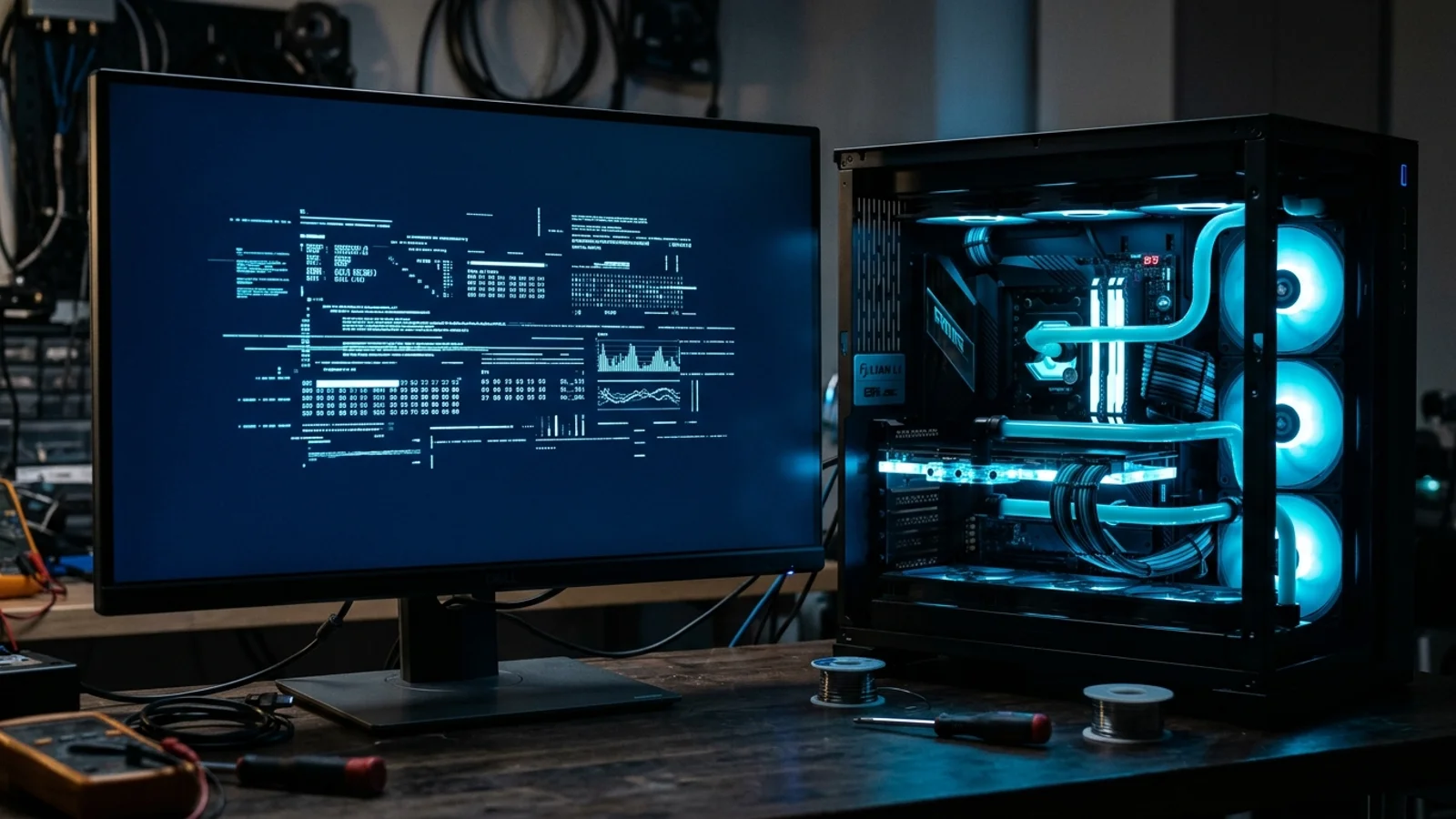 PC mostrando una pantalla azul de Windows 11 durante un diagnóstico de estabilidad