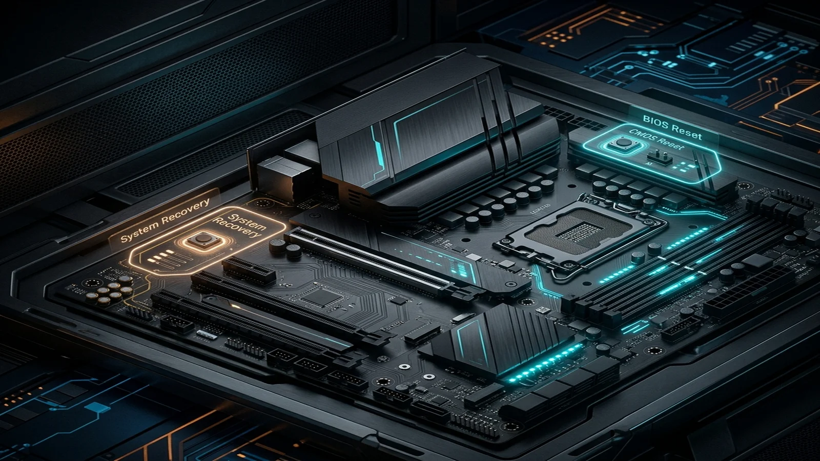 PC con memoria DDR5 inestable y recuperación de BIOS de forma conceptual