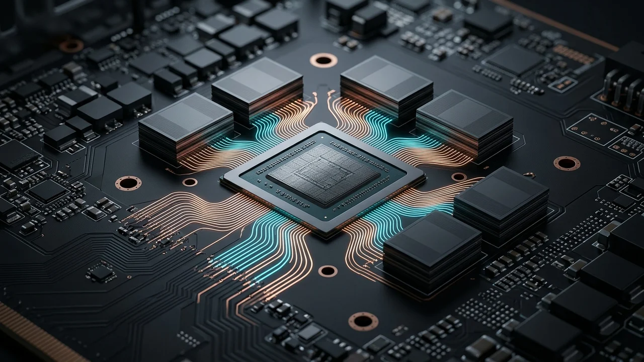 Diagrama conceptual de memoria GDDR6 frente a GDDR7 en tarjetas gráficas modernas