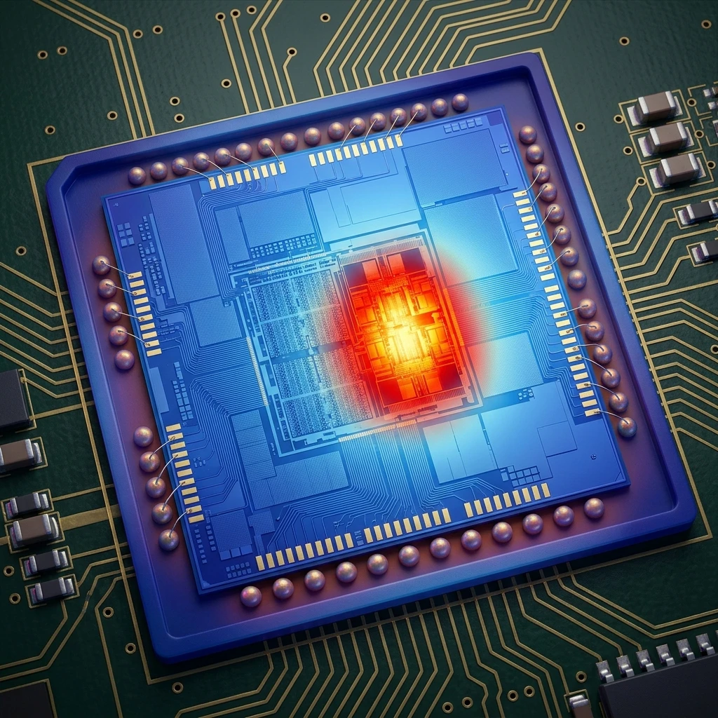 Comparación conceptual entre temperatura promedio y hotspot en una GPU moderna