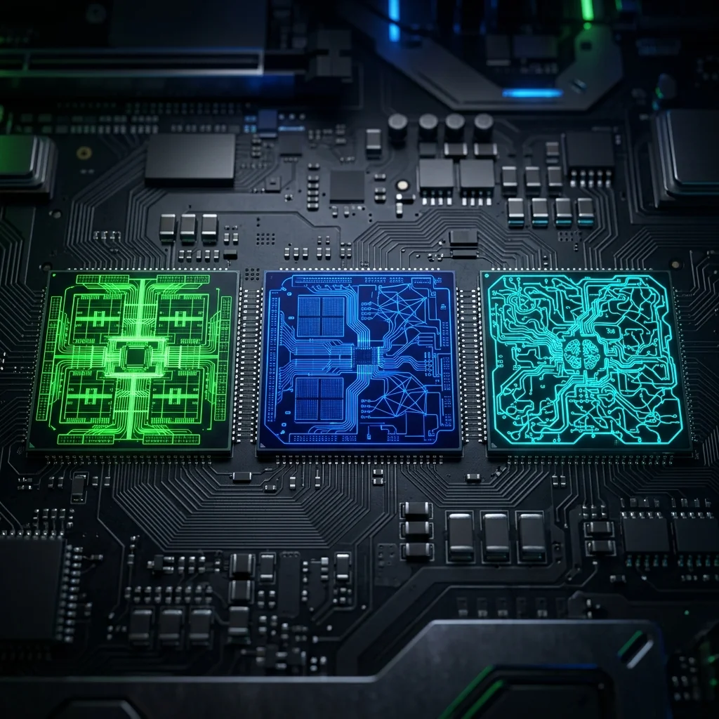 Comparación conceptual entre ecosistemas de tarjetas gráficas NVIDIA AMD e Intel