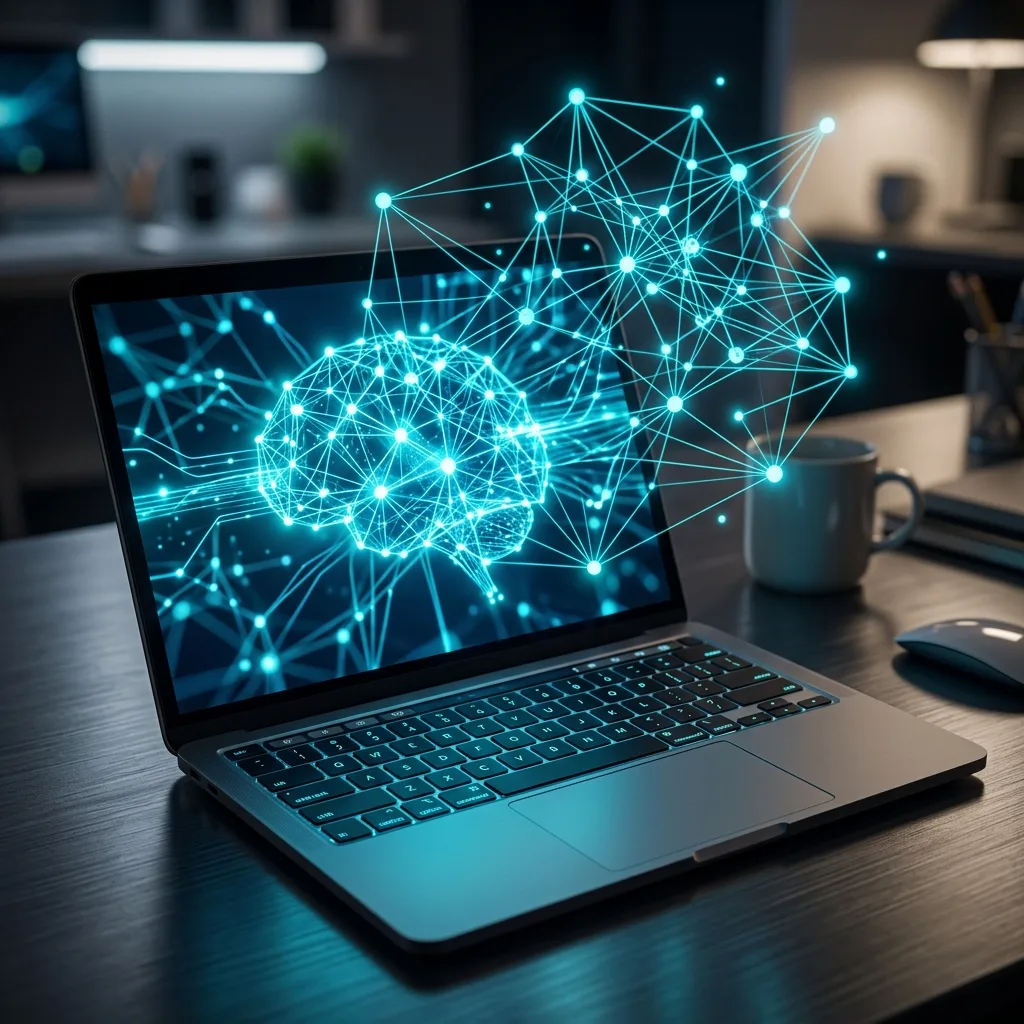 Laptop moderna mostrando NPU e inteligencia artificial local en distintas plataformas