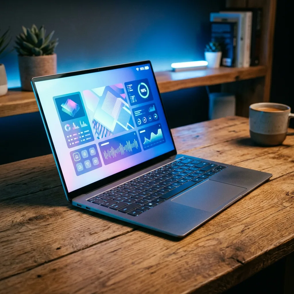 Laptop ultradelgada enfocada en movilidad batería y Windows en ARM