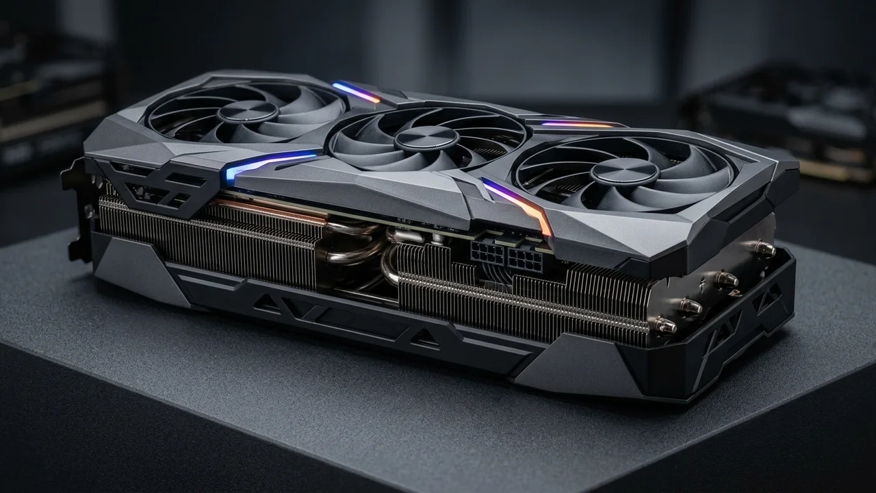 Representación editorial de tarjeta gráfica MSI Gaming GeForce RTX 5070 Ti de alto rendimiento