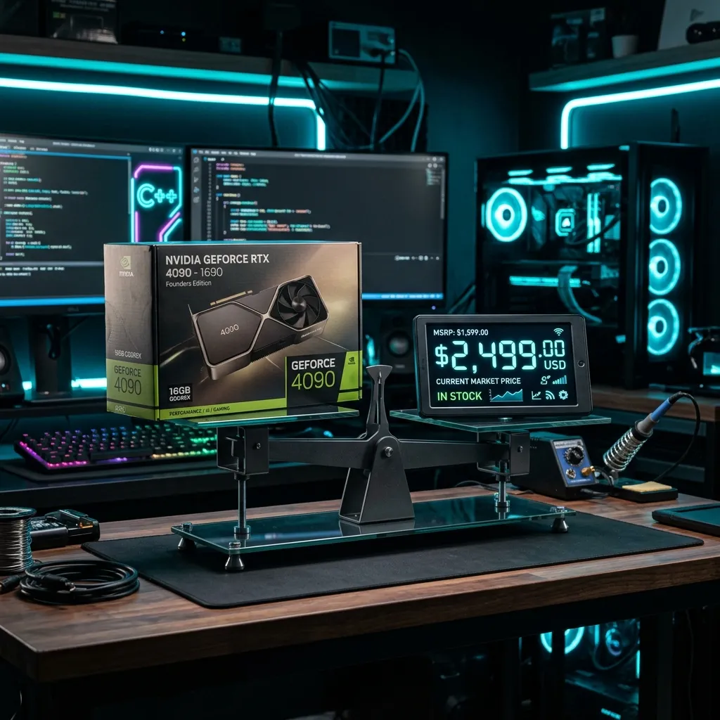 Comparación conceptual entre MSRP y precio real de venta de una GPU moderna