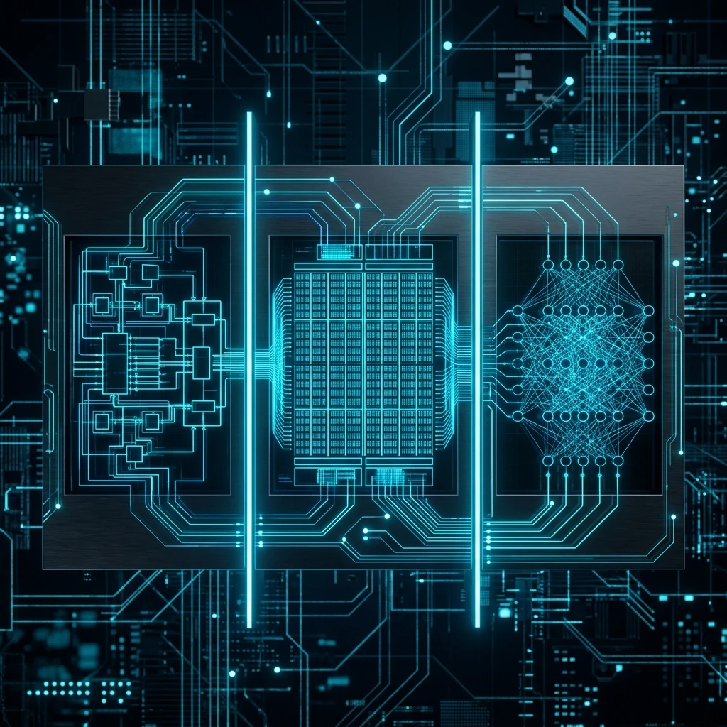 Comparación conceptual entre NPU CPU y GPU dentro de una laptop moderna