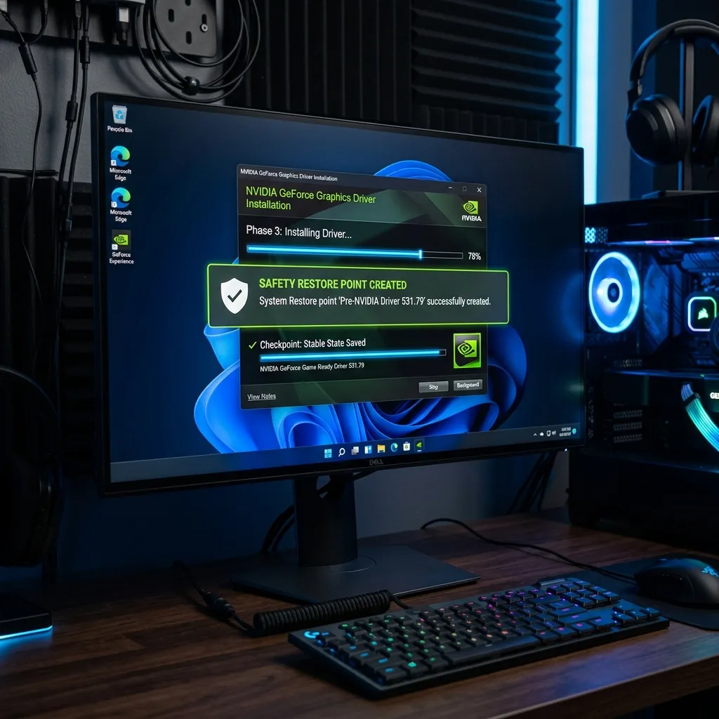 Instalación de drivers en Windows 11 con punto de restauración previo