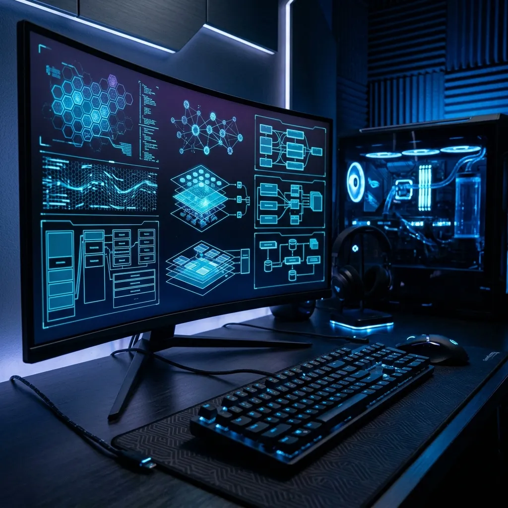 Representación conceptual de memoria RAM instalada usada disponible y reservada en Windows